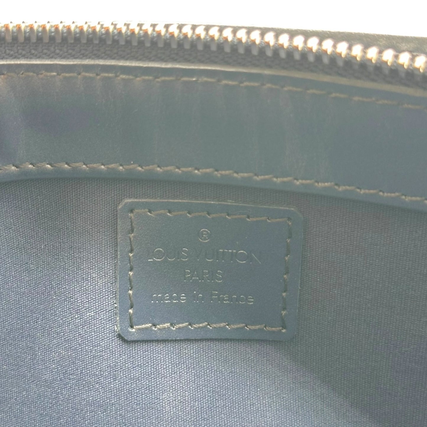 Louis Vuitton Pochette Bag Blue Gray Embossed Monogram