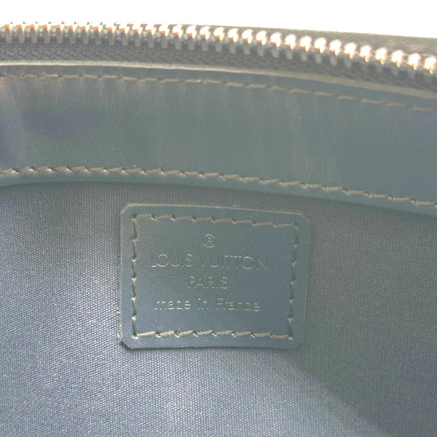Louis Vuitton Pochette Bag Blue Gray Embossed Monogram