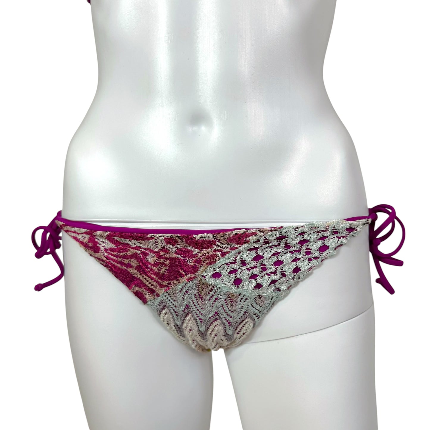Missoni Mare Multicolor Knit Bikini Set Purple Size M