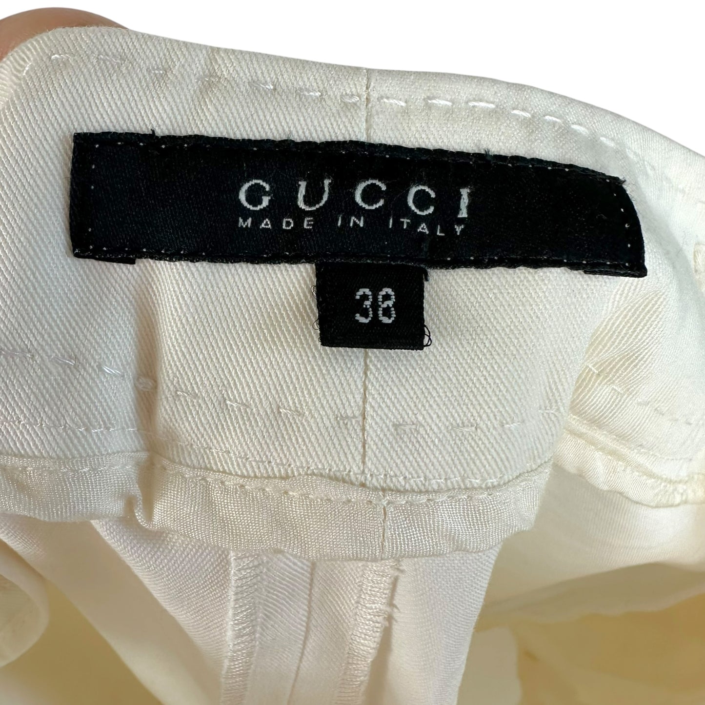 Gucci by Tom Ford S/S 2002 White Denim Jacket & Midi Skirt Set