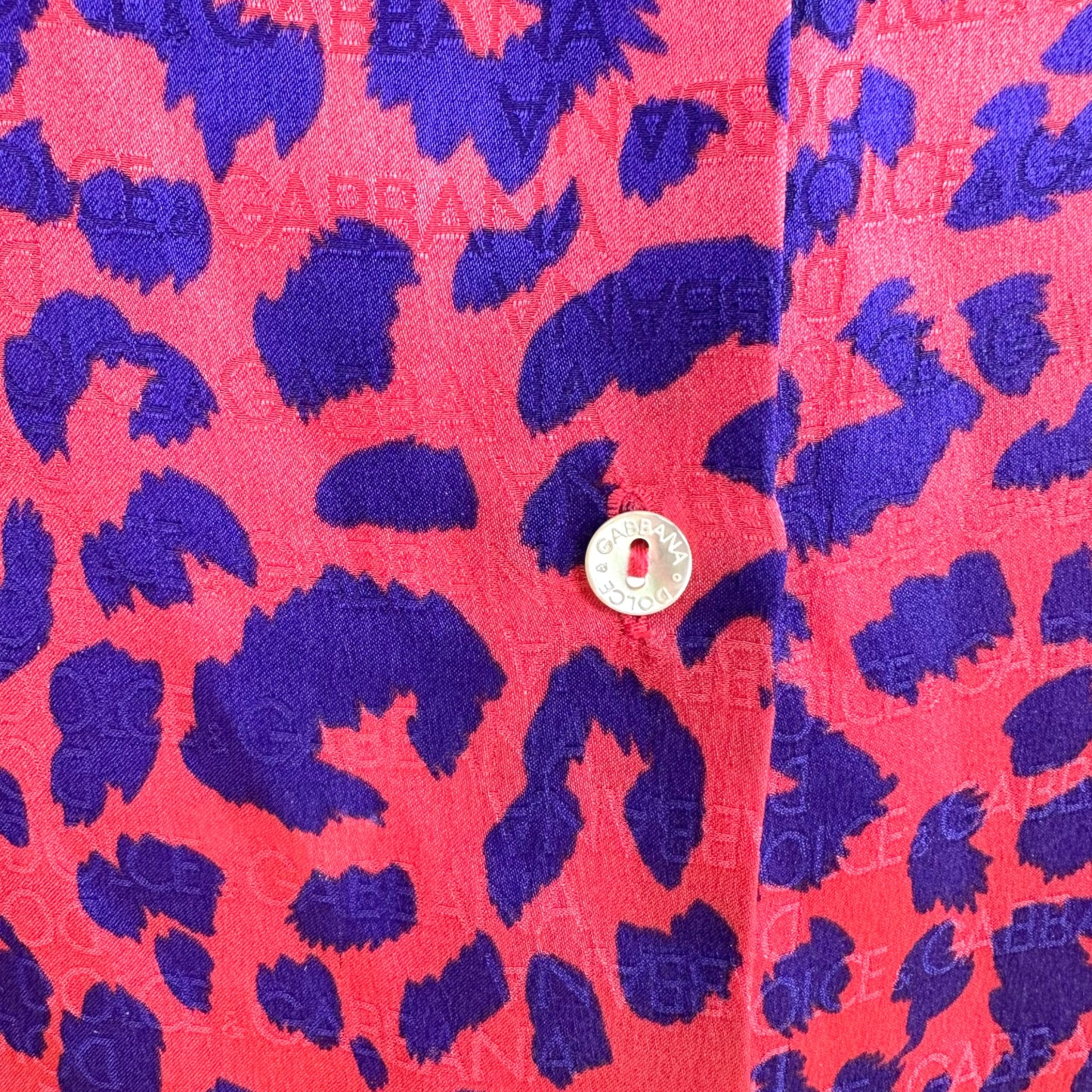 Dolce & Gabbana Silk Blouse Pink Purple Leopard Print