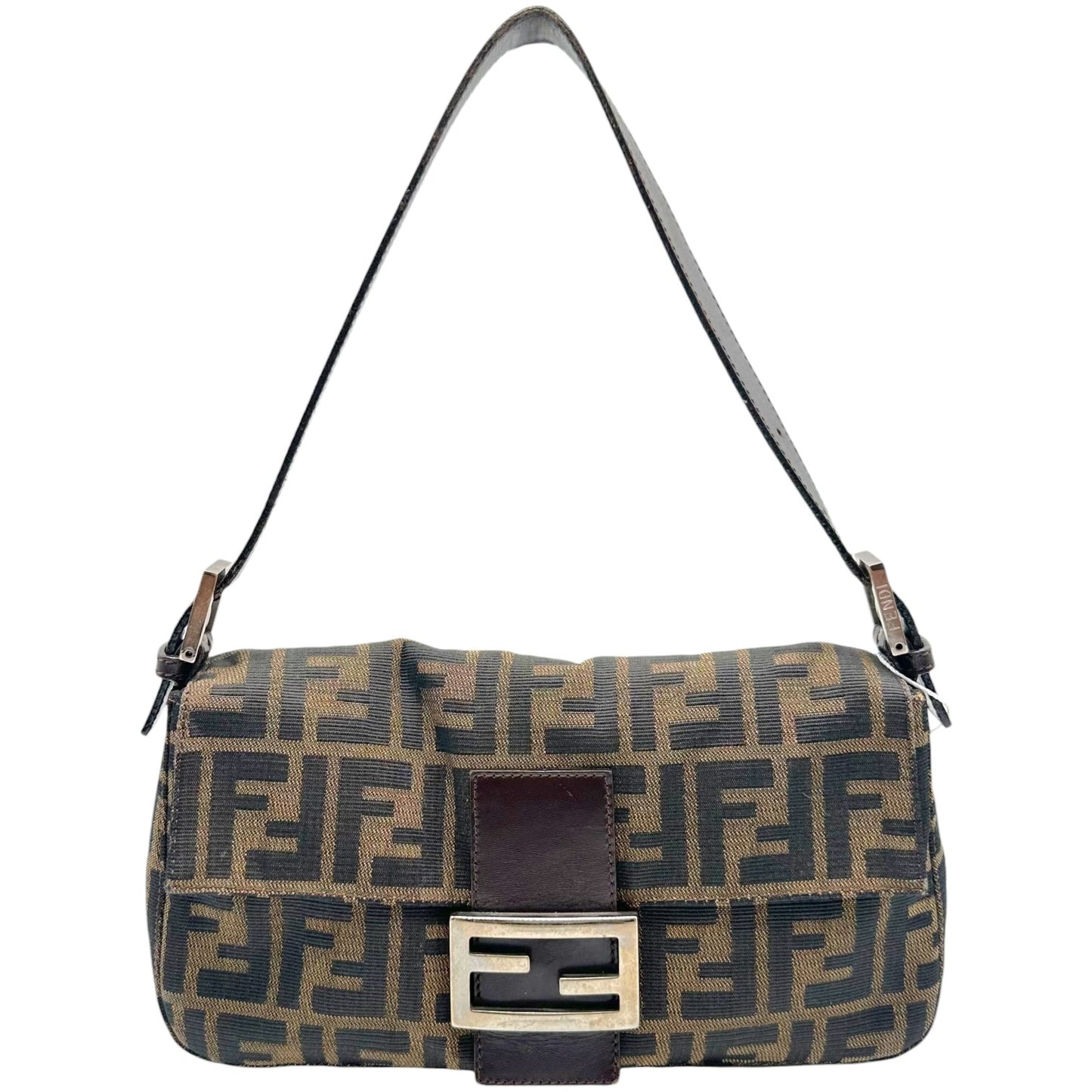Fendi Brown Classic Zucca Monogram Baguette Bag
