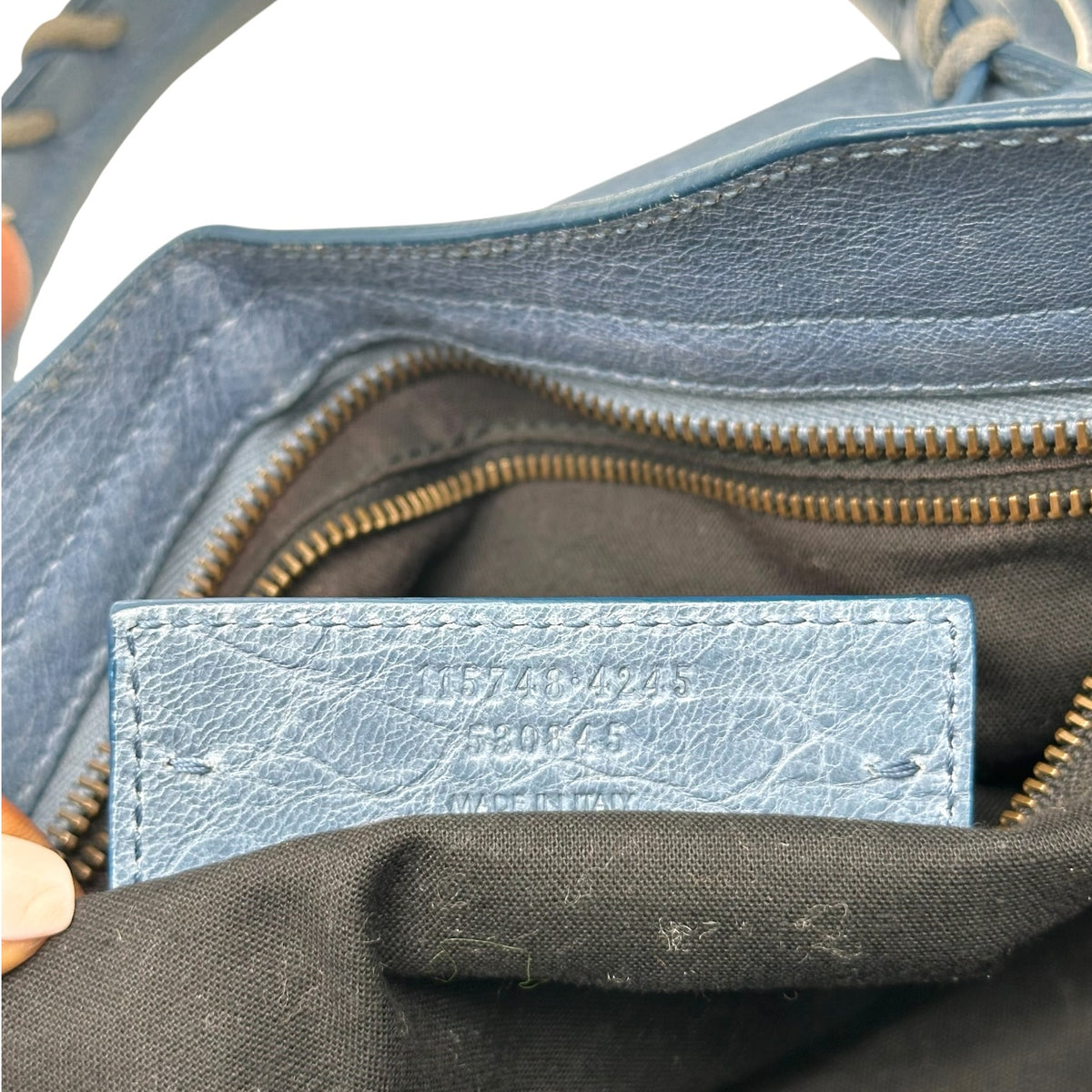 Balenciaga Blue Leather 2-Way City Bag