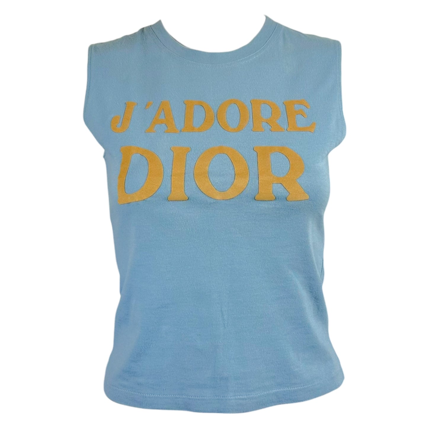 Christian Dior Light Blue & Beige J'Adore Dior Tank Top