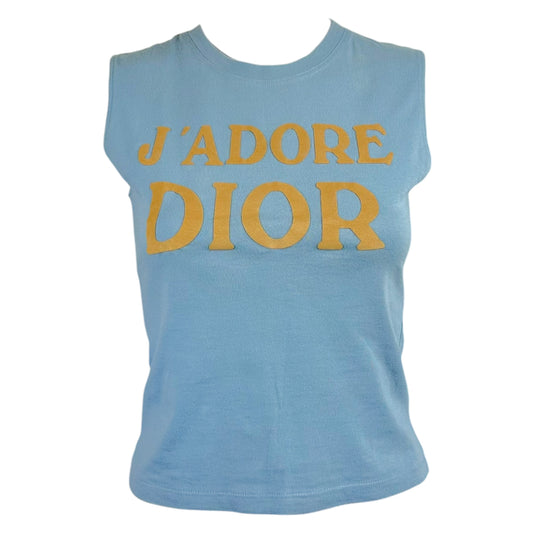 Christian Dior Light Blue & Beige J'Adore Dior Tank Top