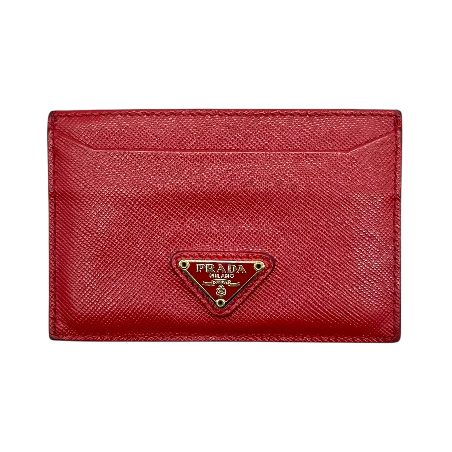 Prada Red Saffiano Leather Cardholder Wallet