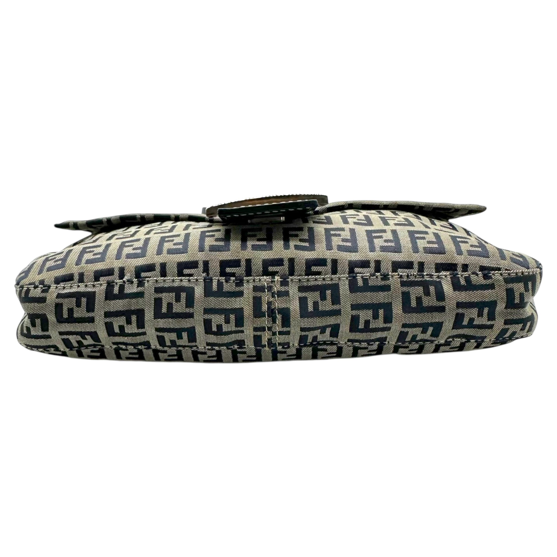 Fendi Navy Blue Zucchino Monogram Baguette Bag - Outfit Repeater