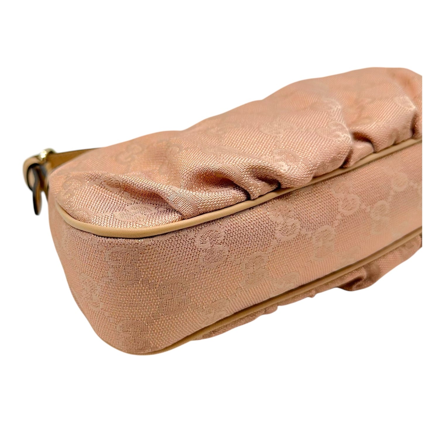 Gucci Light Pink Metallic Monogram Pochette Bag