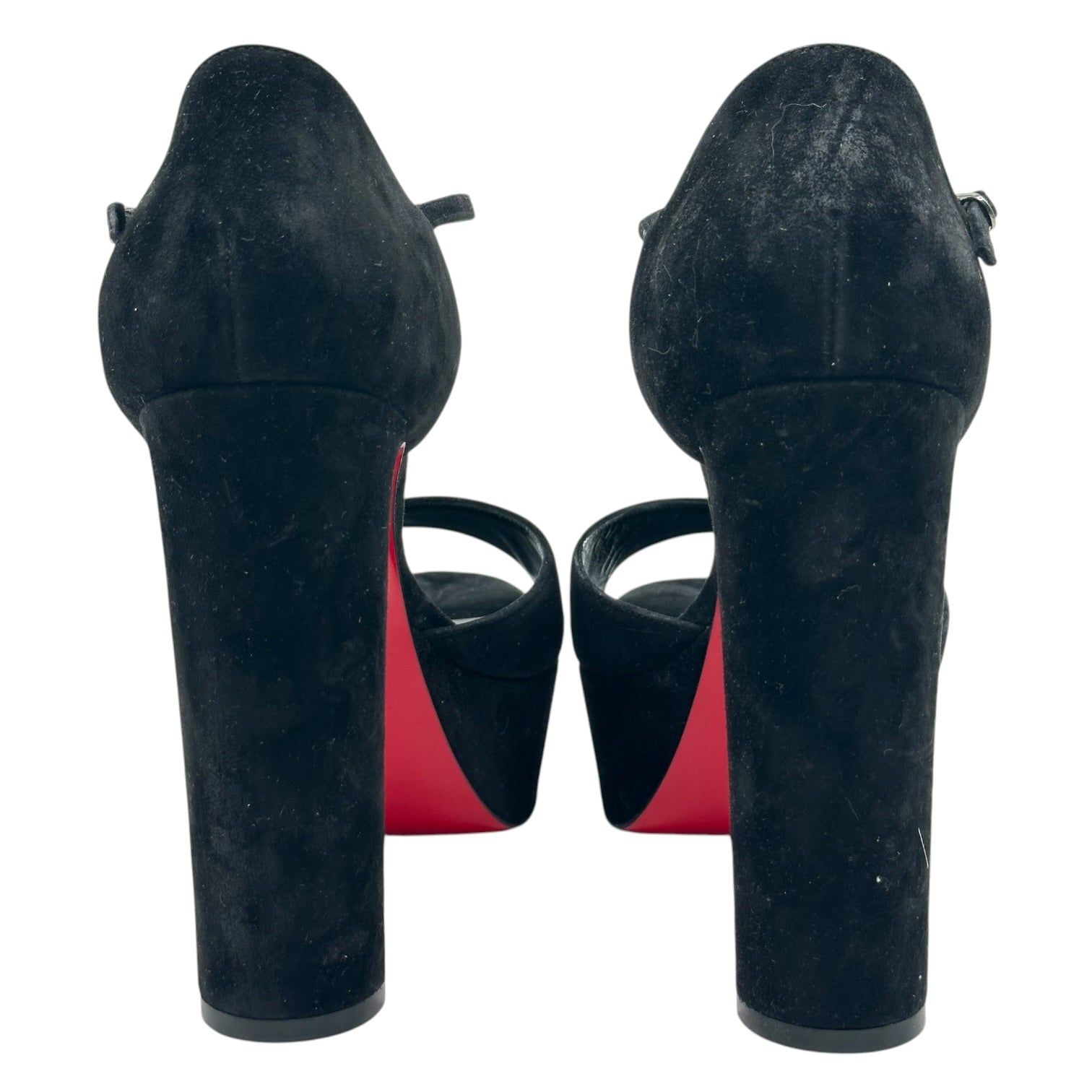 Christian Louboutin Black Suede Platform Sandal Heels