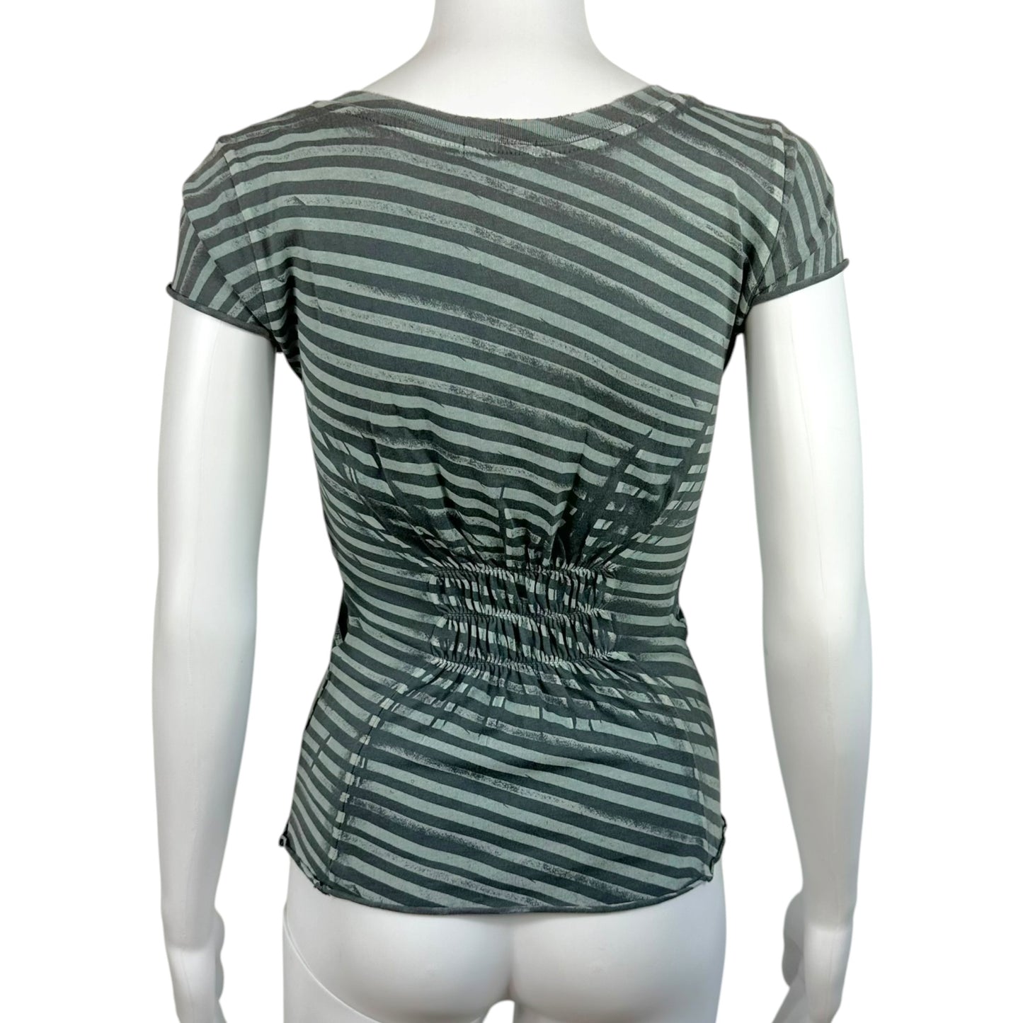 Juicy Couture Gray & Blue 'Heiress of Rock-n-Roll' Striped V-Neck T-Shirt
