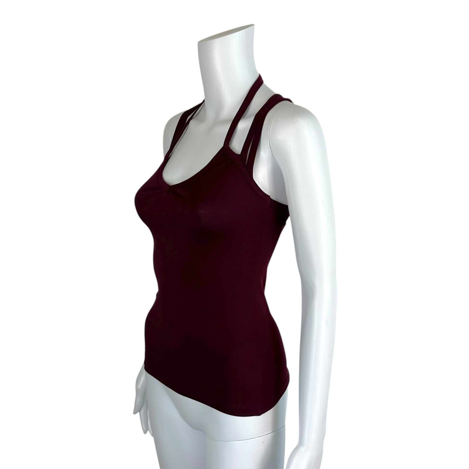 Jean Paul Gaultier Burgundy Yellow Fresco Print Halterneck Tank