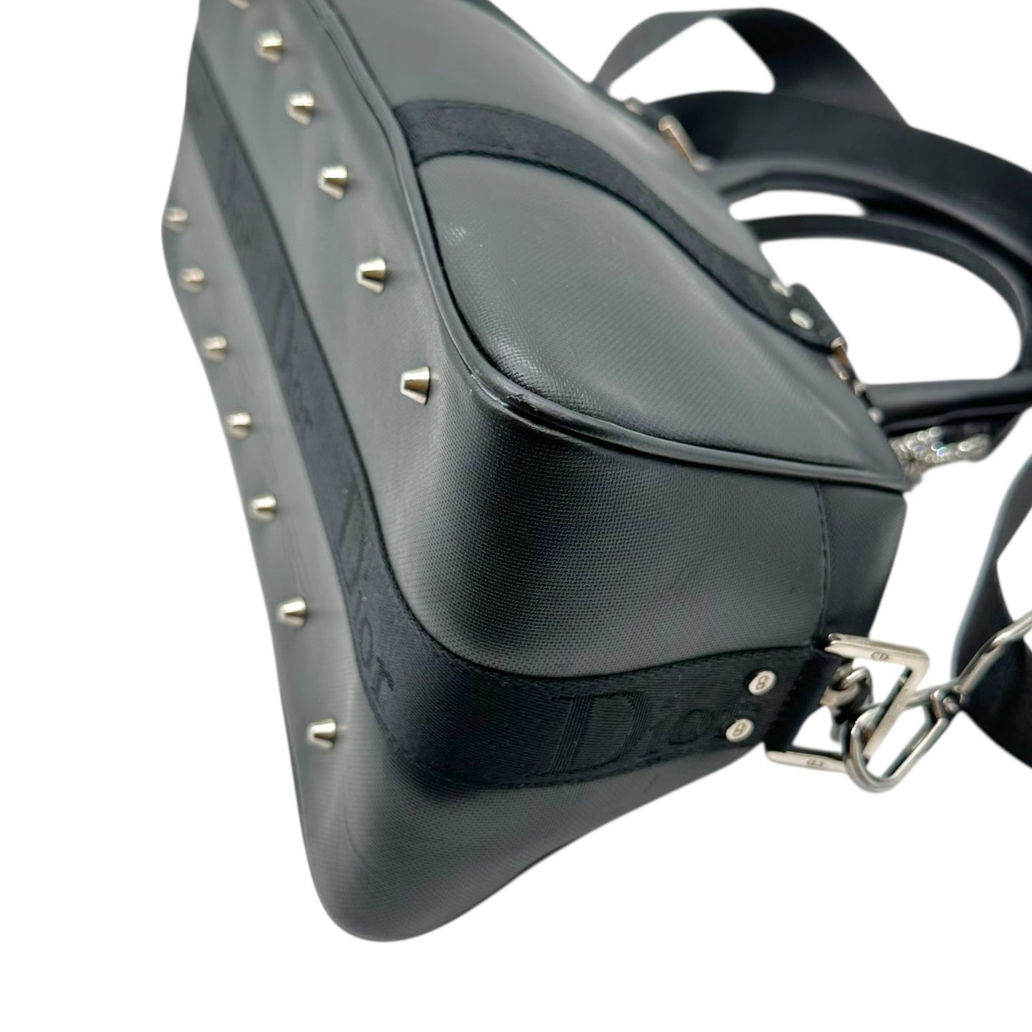 Christian Dior Hardcore Black Leather & Rhinestone 2-Way Bag