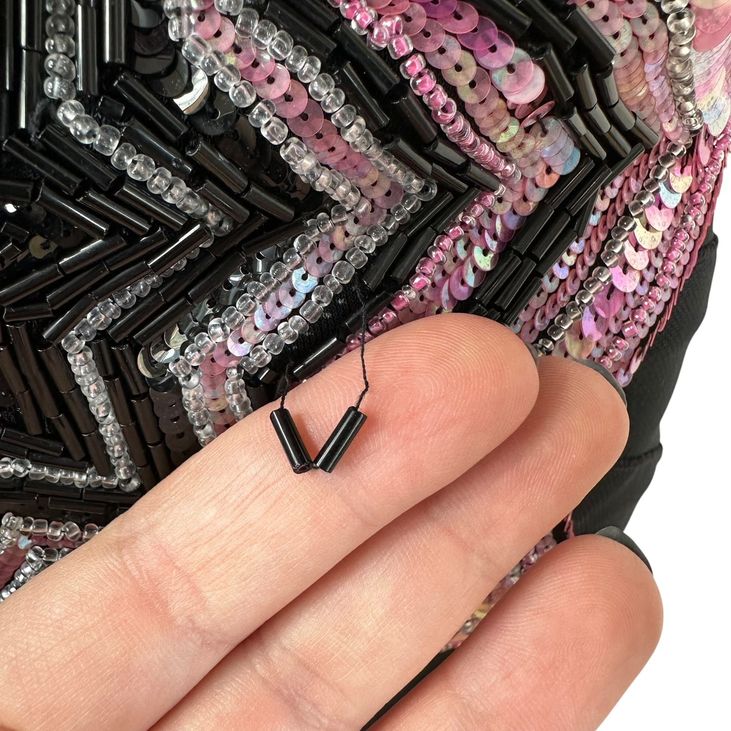 Diane Von Furstenburg Black Wrap Mini Dress Pink Sequin