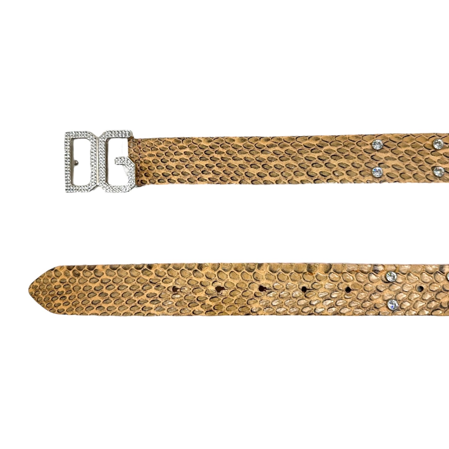 Dolce & Gabbana Yellow Python Studded Logo Belt