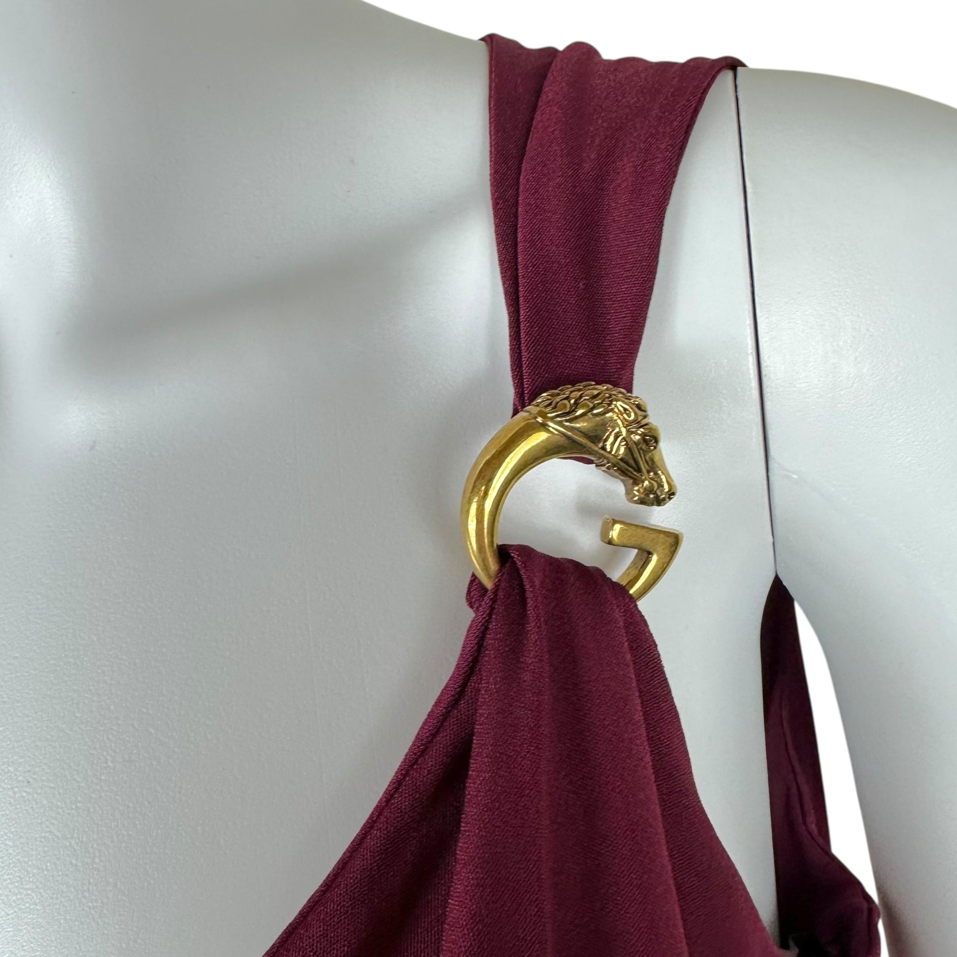 Gucci Burgundy Logo Charm Tank Top - Outfit Repeater