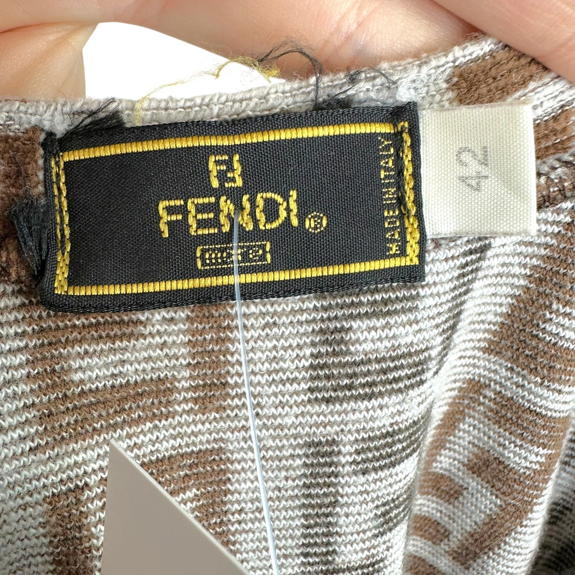 Fendi Mini Dress Gray Brown Zucca Monogram Terry