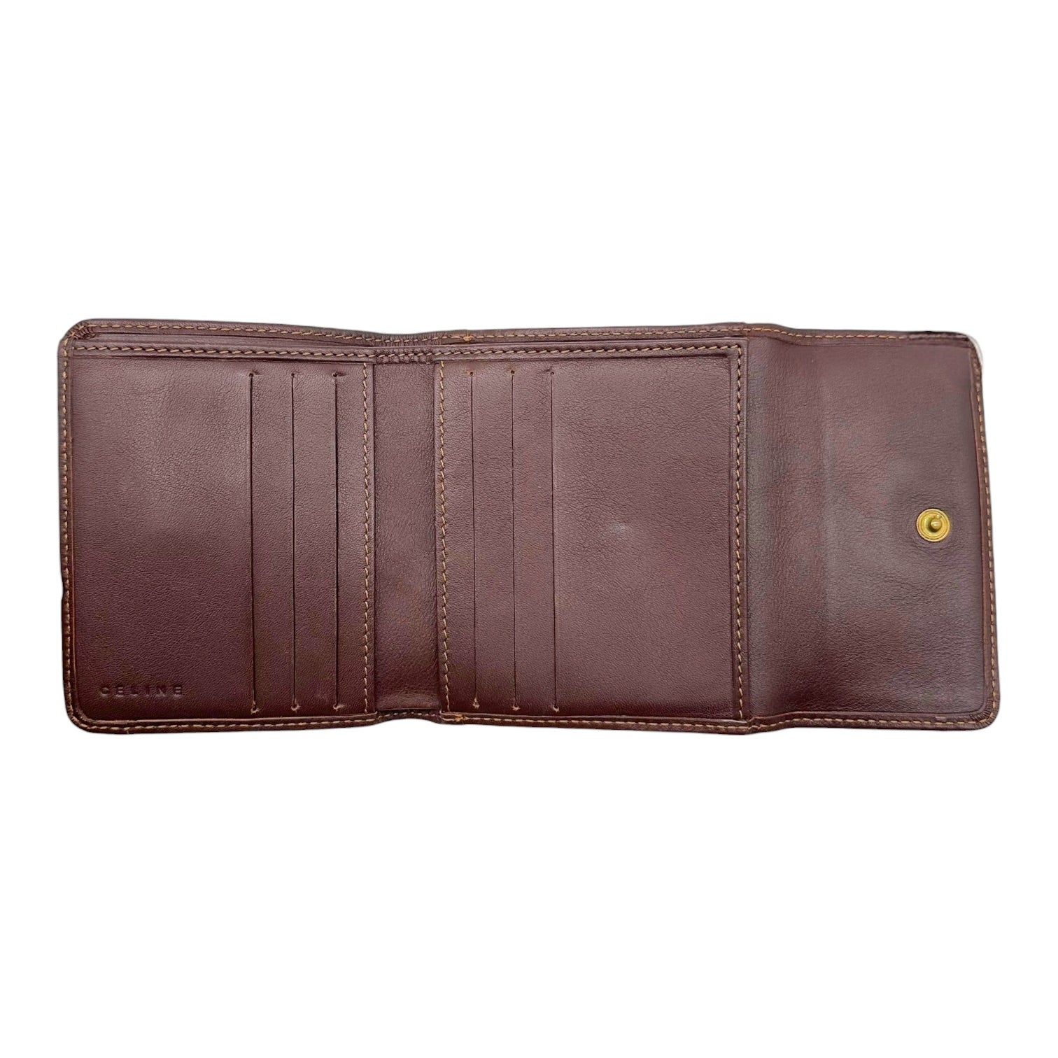 Celine Denim Bi-Fold Wallet Triomphe Monogram Pattern