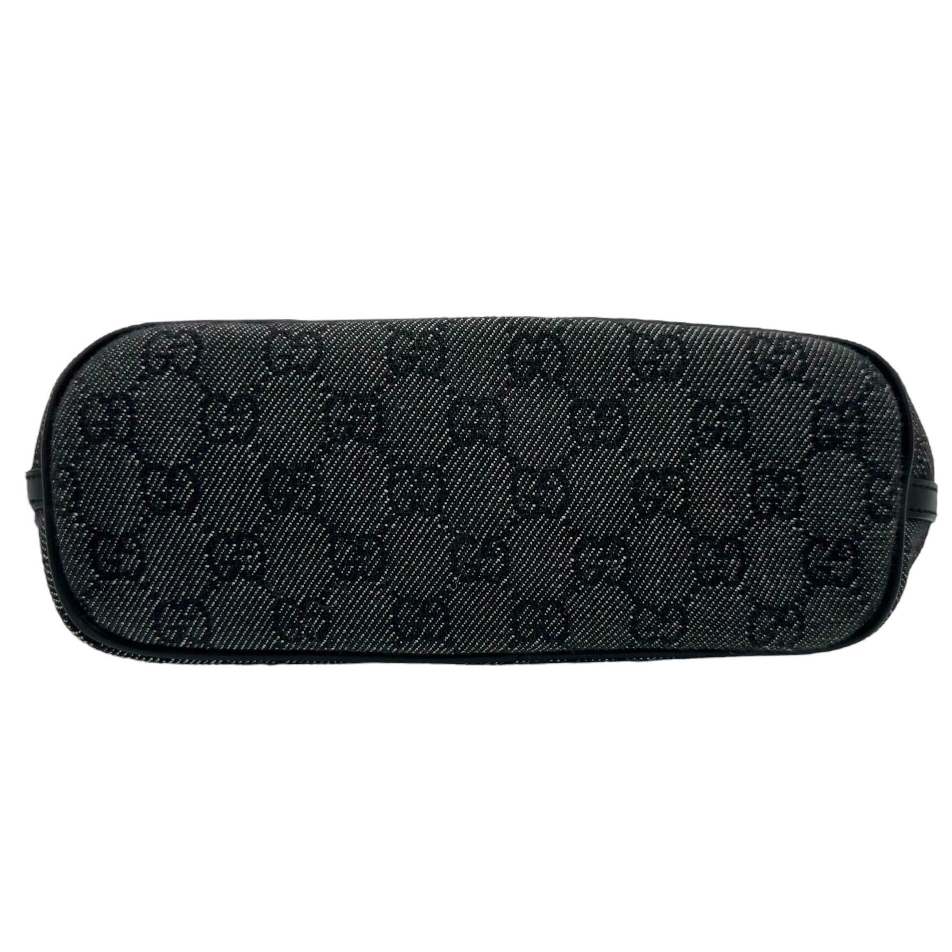 Gucci Gray Denim Monogram Pochette Bag - Outfit Repeater