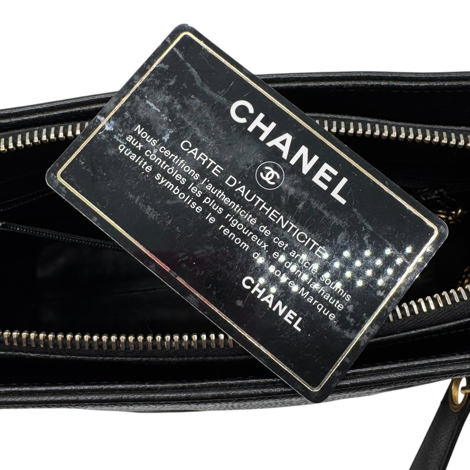 Chanel Black Caviar Leather Big CC Logo Tote Bag 1991-1994 - Outfit Repeater