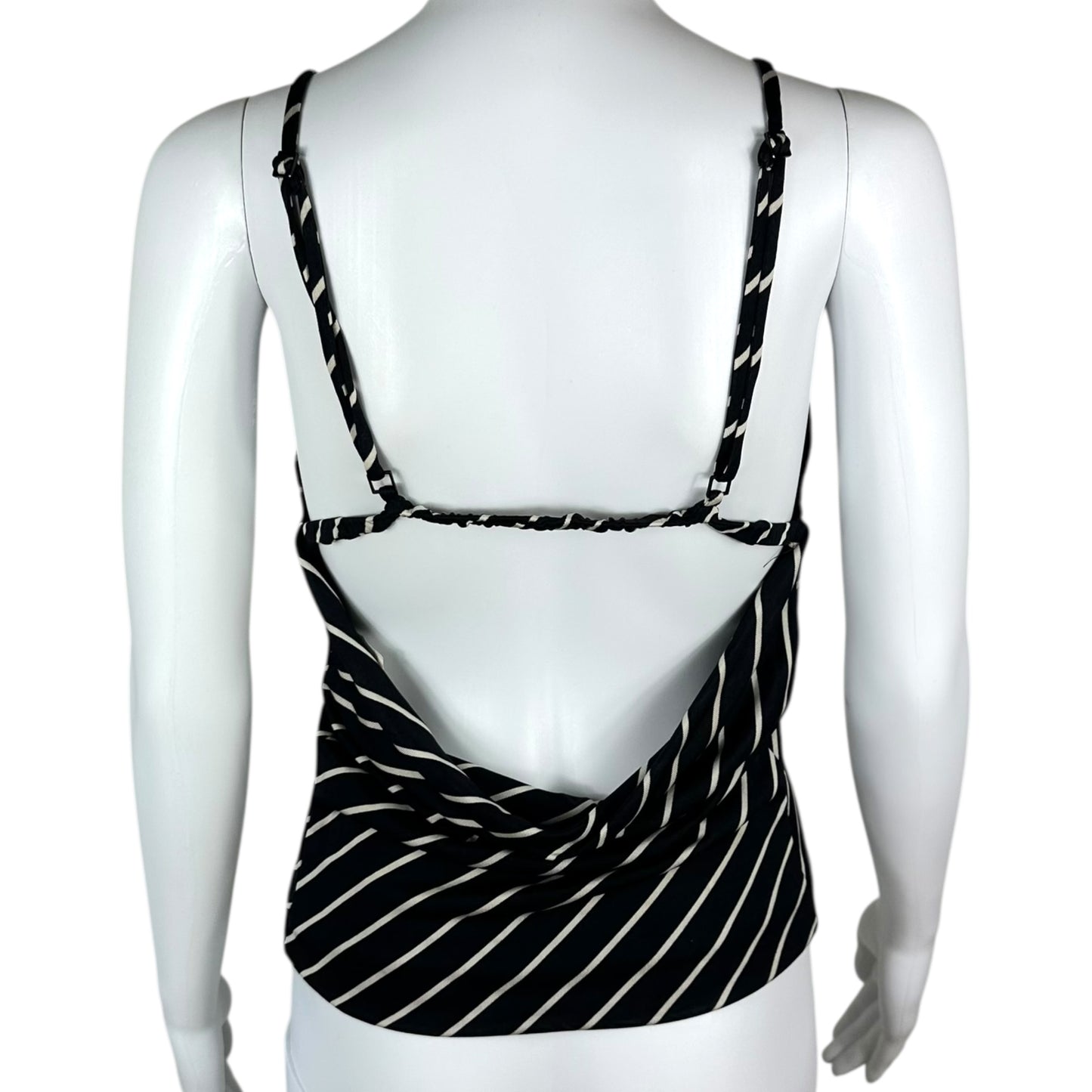 Gucci by Tom Ford Black & White Striped Open Back Cami