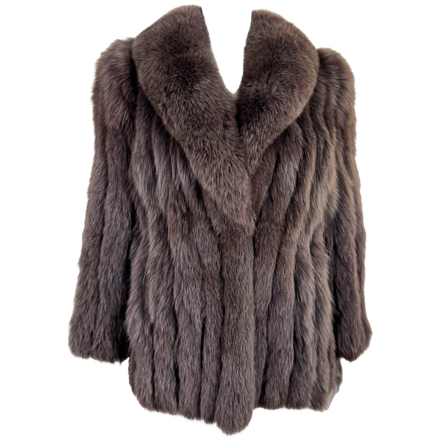Vintage Rotiny Russian Blue Dyed Fox Fur Coat - Outfit Repeater