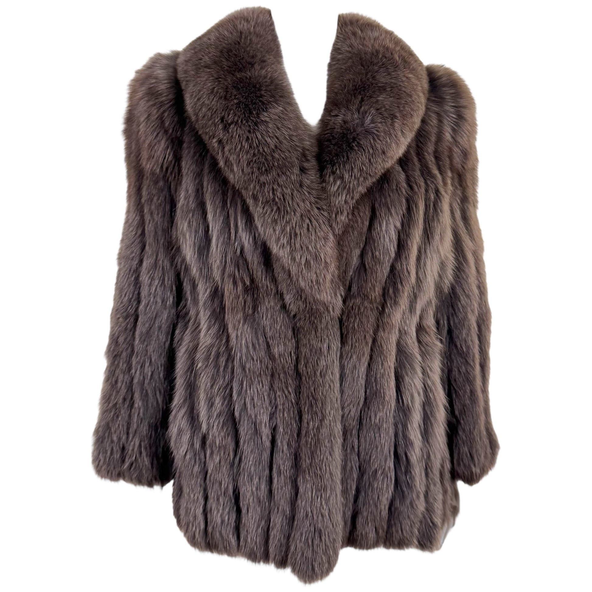 Vintage Rotiny Russian Blue Dyed Fox Fur Coat - Outfit Repeater