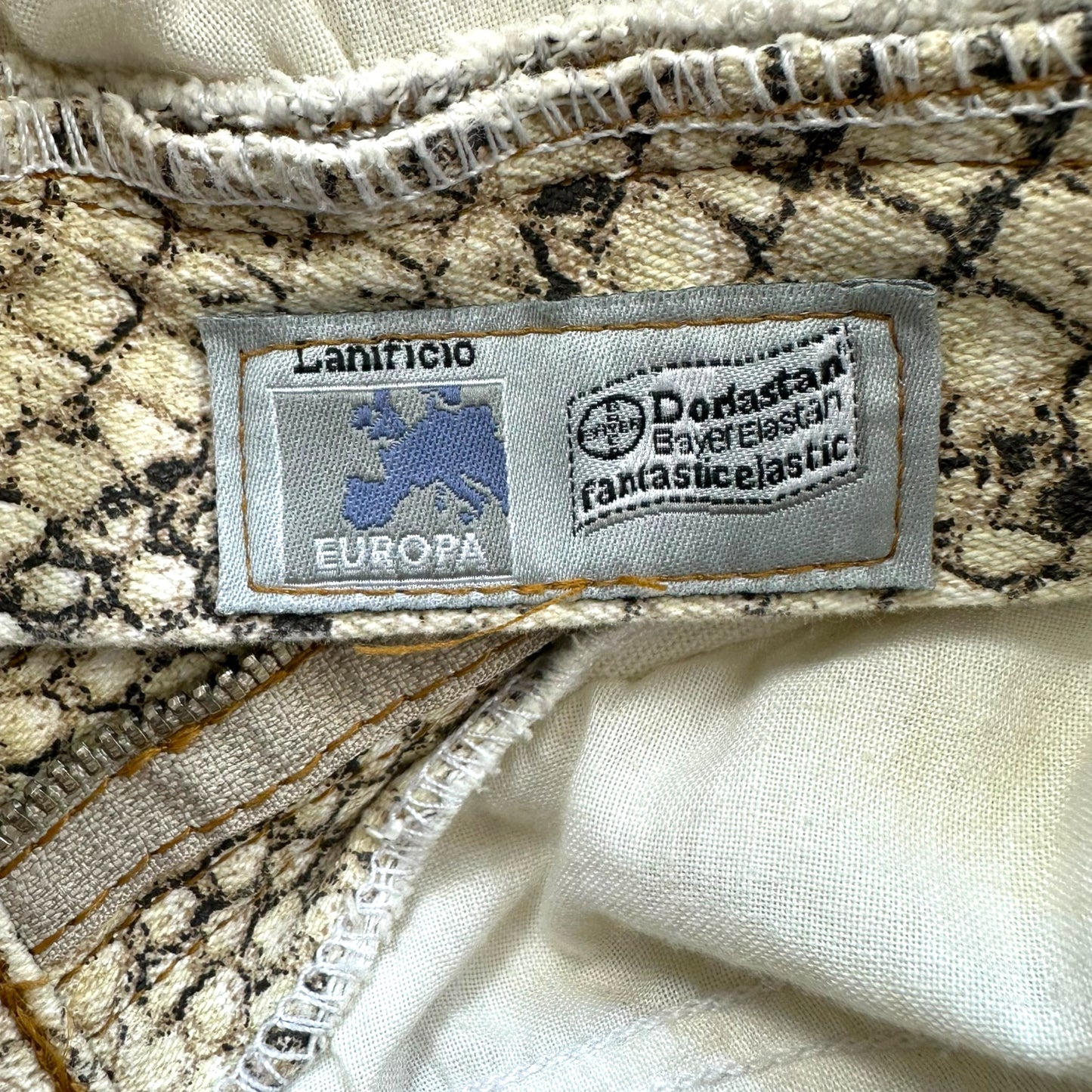Roberto Cavalli 90's Ivory Python Print Jeans