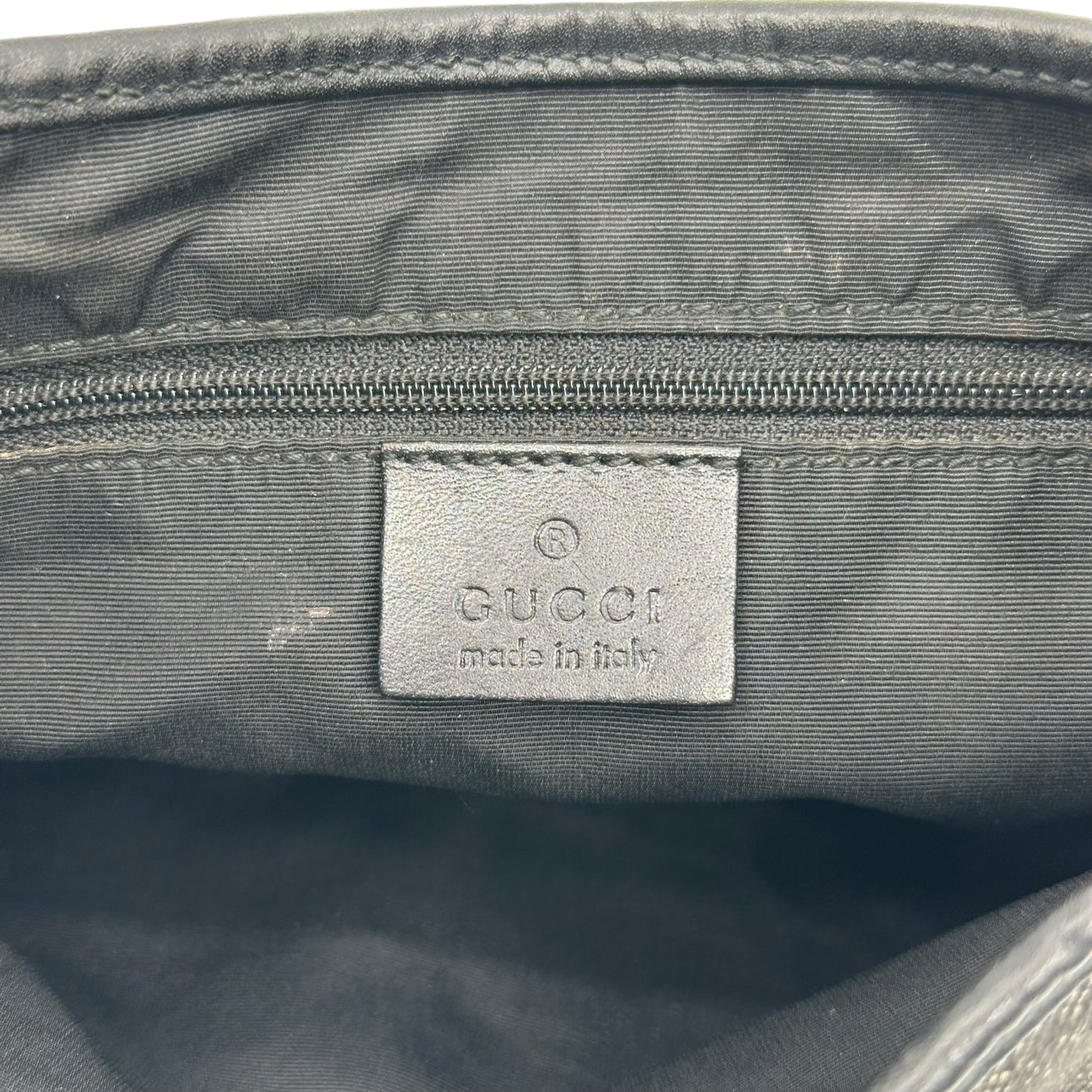 Gucci Gray Denim Monogram Shoulder Jackie Bag