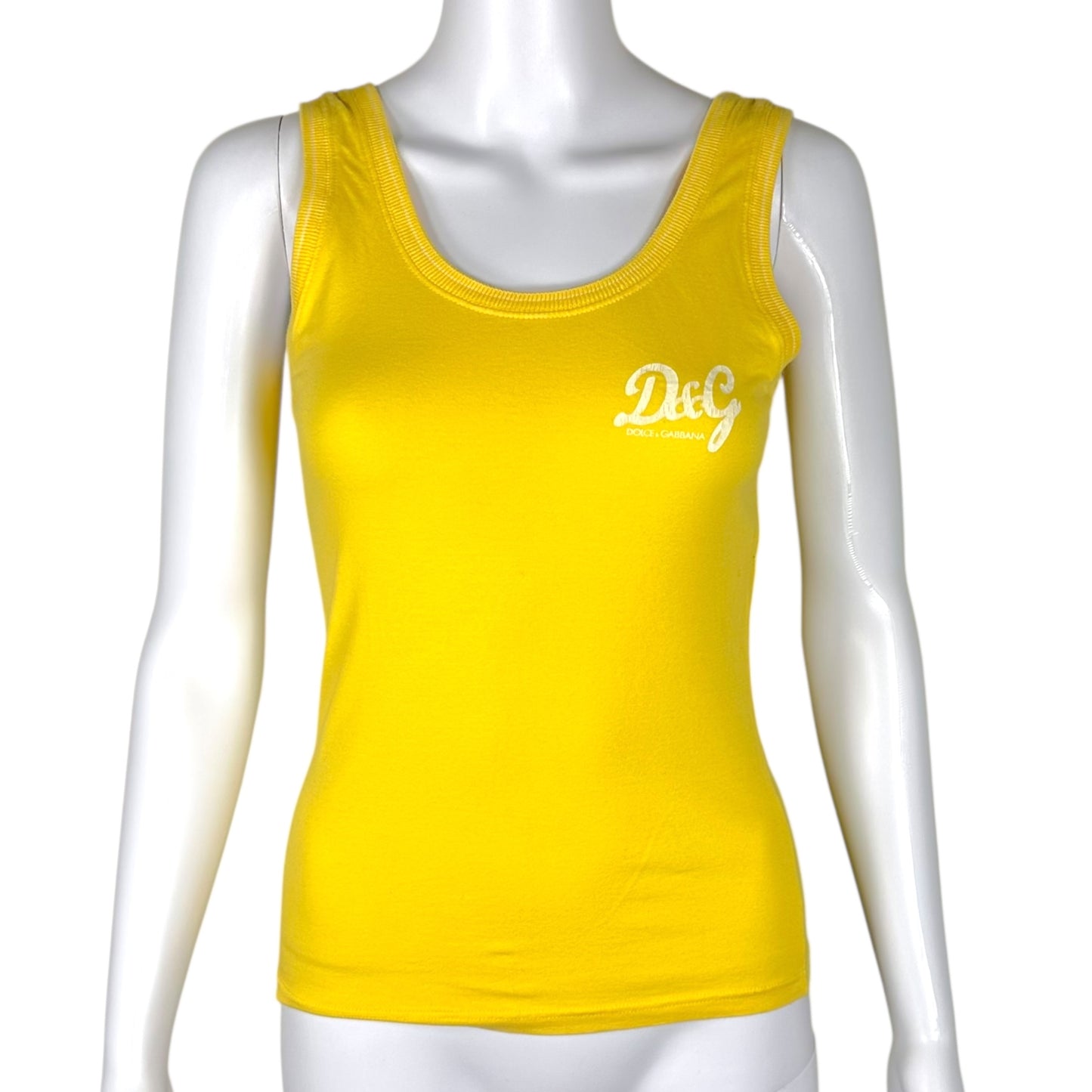 D&G Dolce & Gabbana Yellow Logo Tank