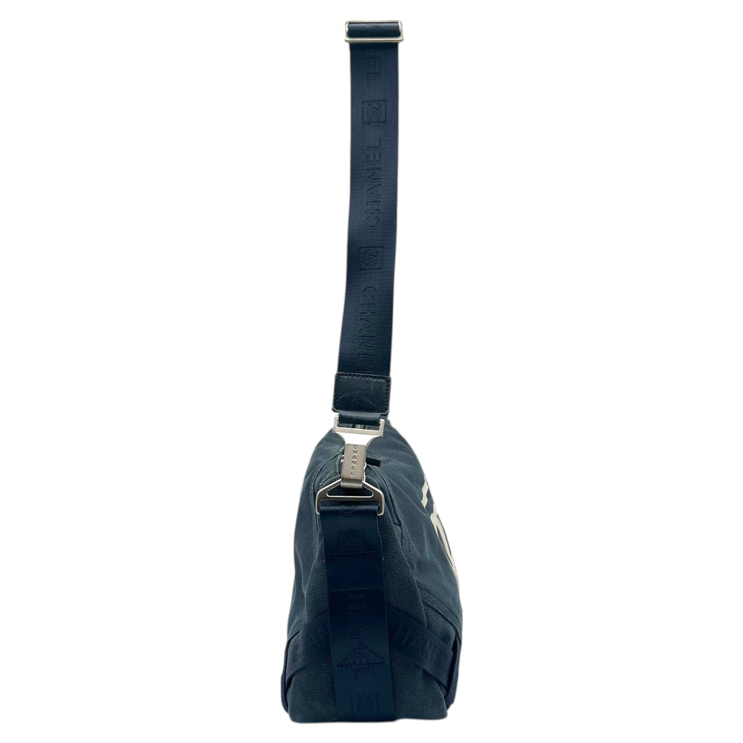 Chanel Sport Navy Blue Canvas Messenger Bag - Outfit Repeater