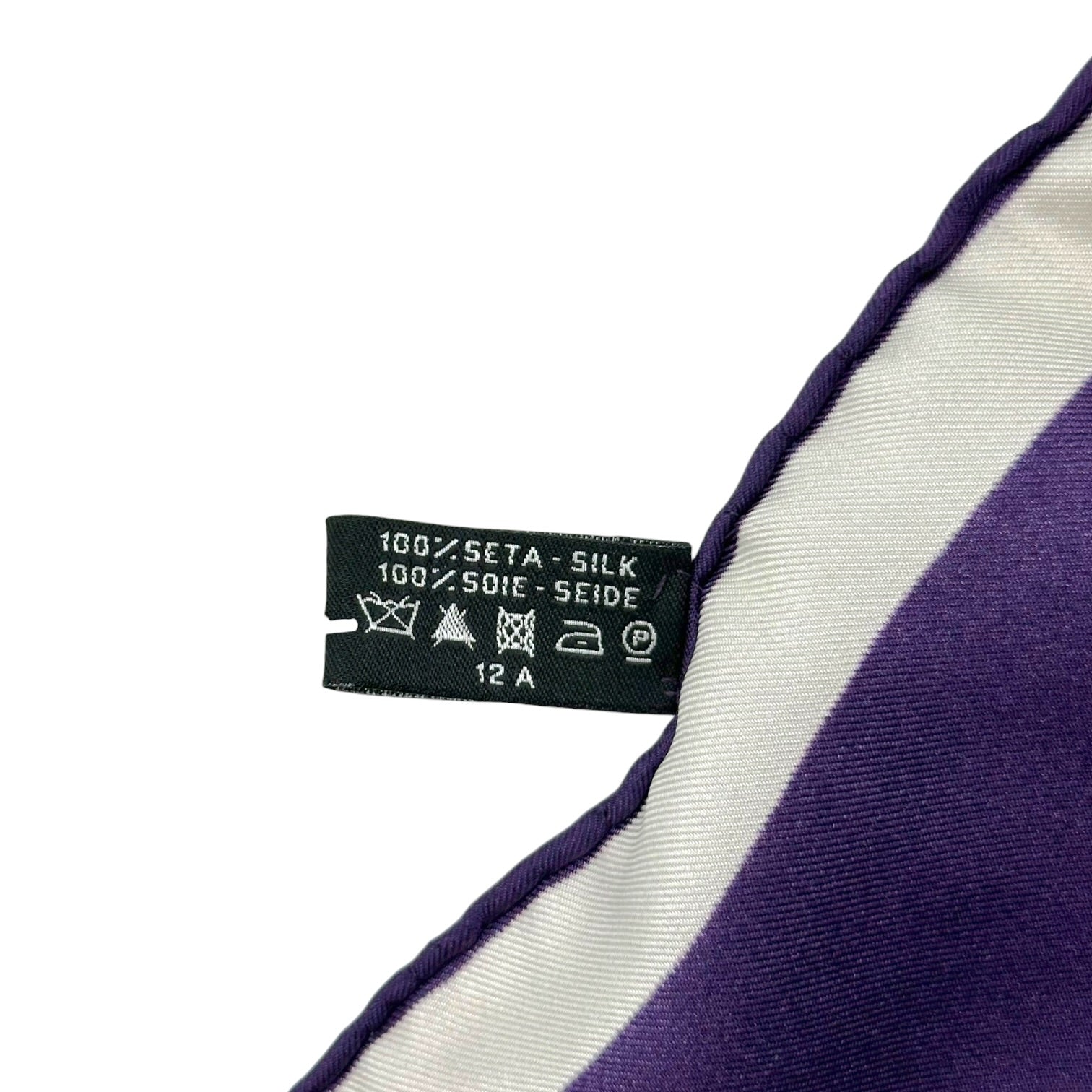 Chanel Small Silk Square Scarf Purple Pink CC Logo
