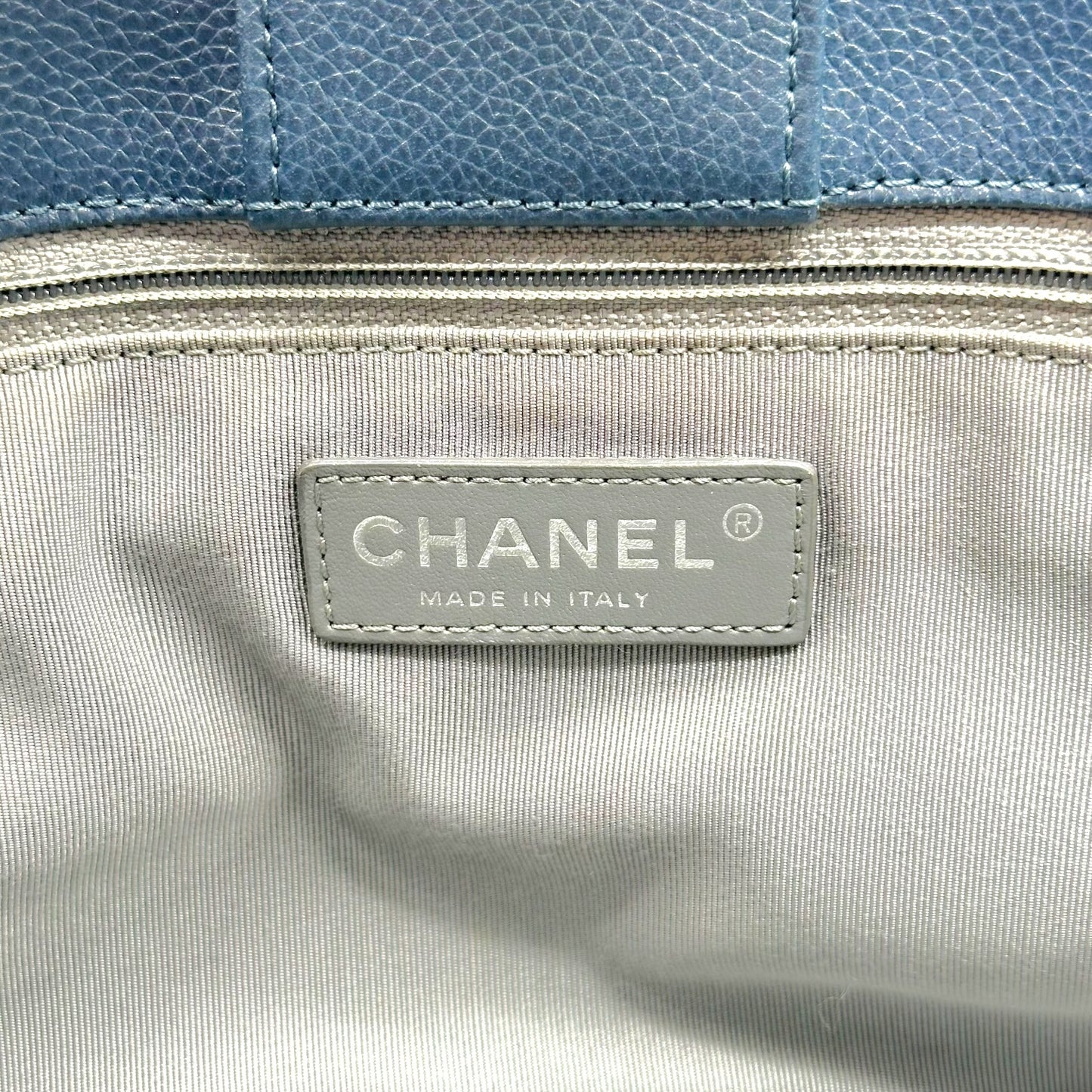 Chanel Blue Leather Small East West Executive Tote Bag