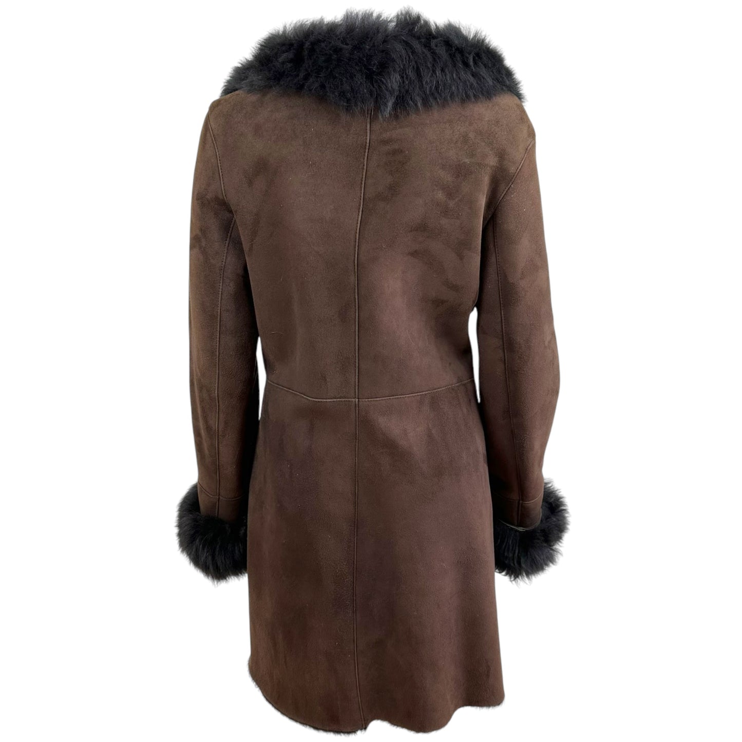 Balmain Brown Sheepskin Fur Trench Coat - Outfit Repeater