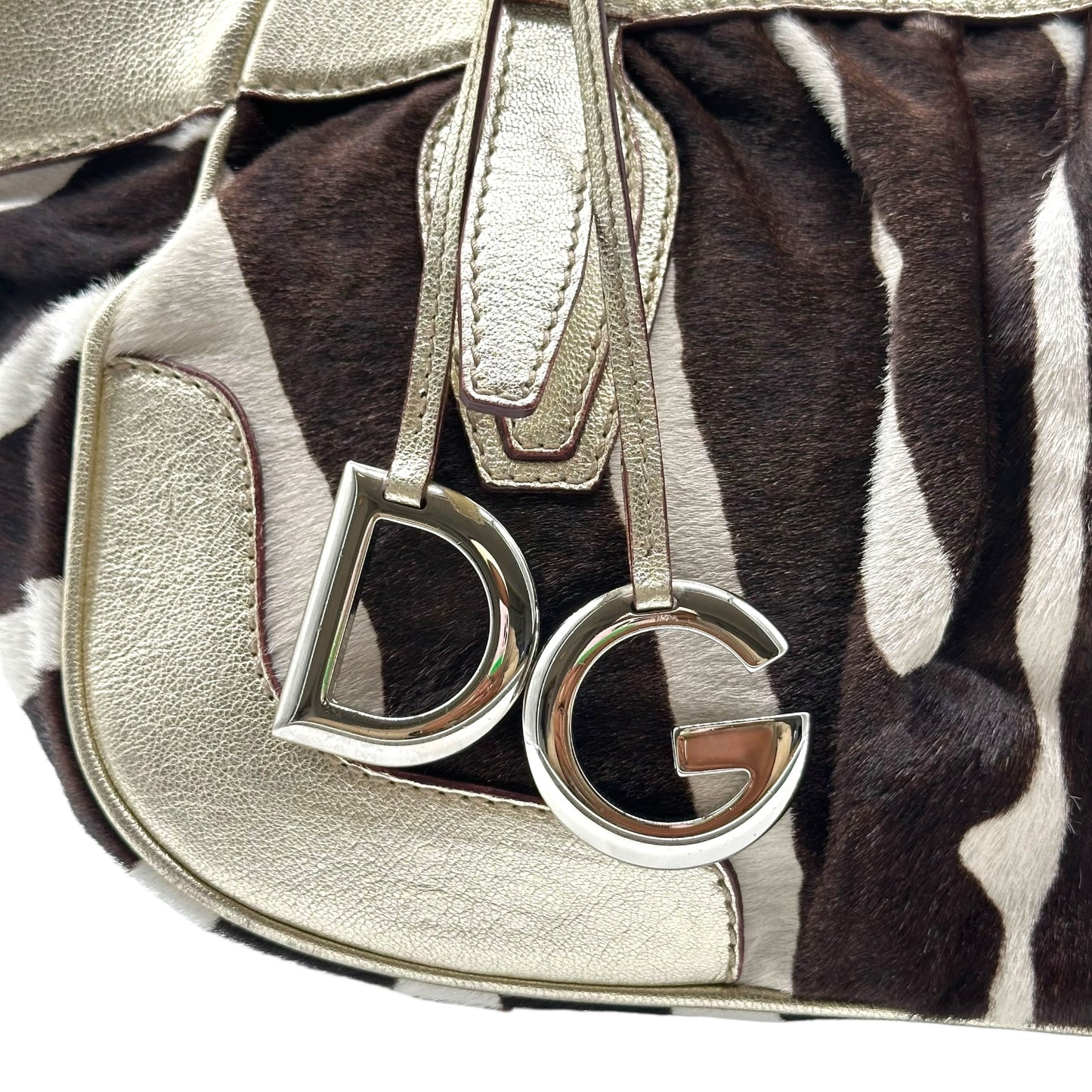 Dolce & Gabbana Zebra Print Ponyhair Shoulder Bag