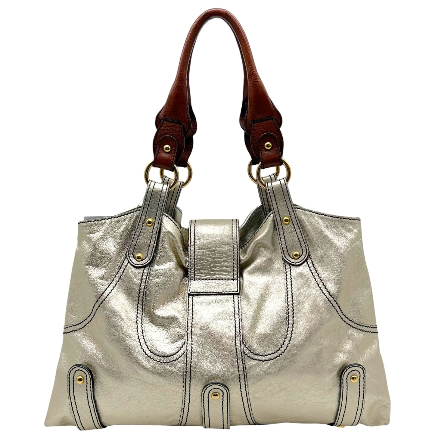 Valentino Garavani Metallic Crystal Embellished Large Shoulder Bag