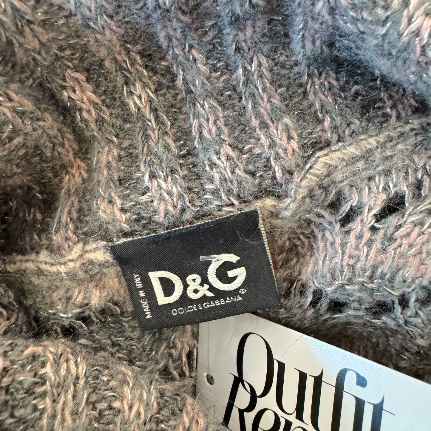 D&G Dolce & Gabbana Off the Shoulder Multicolor Knit Sweater - Outfit Repeater