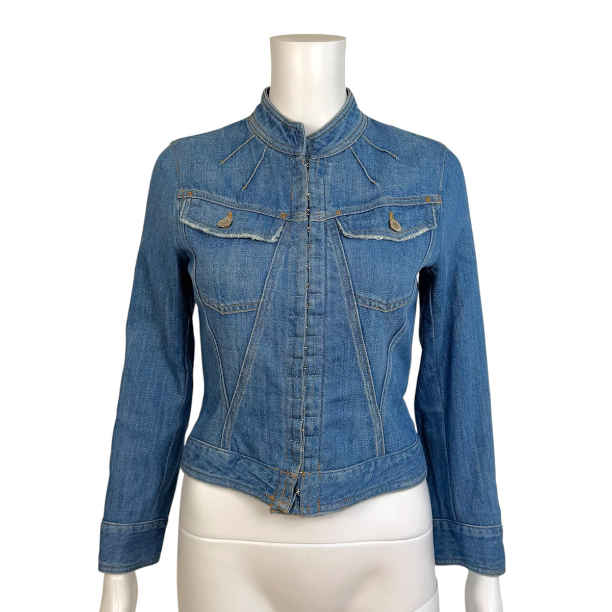 Dolce & Gabbana Denim Jacket Blue Hook & Eye Closure