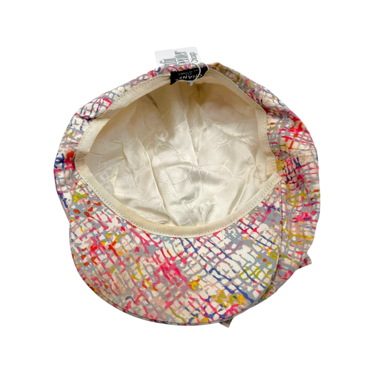 Chanel Multicolor Tweed Print Newsboy Hat