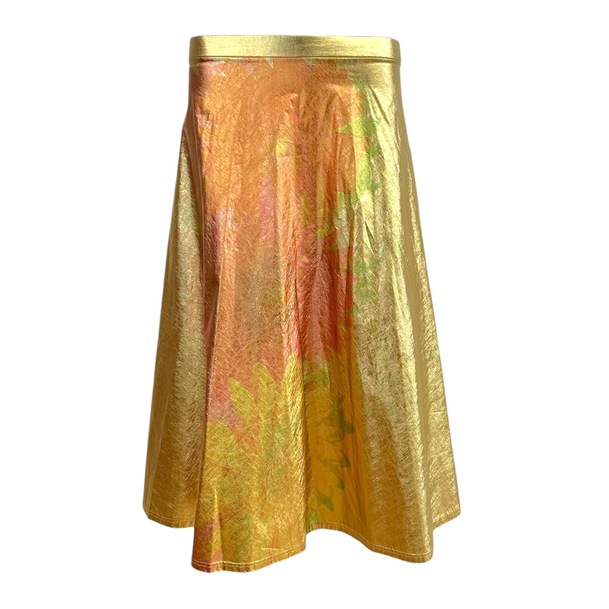 Roberto Cavalli Gold Metallic Lamé Dragonfly Tank Skirt Set