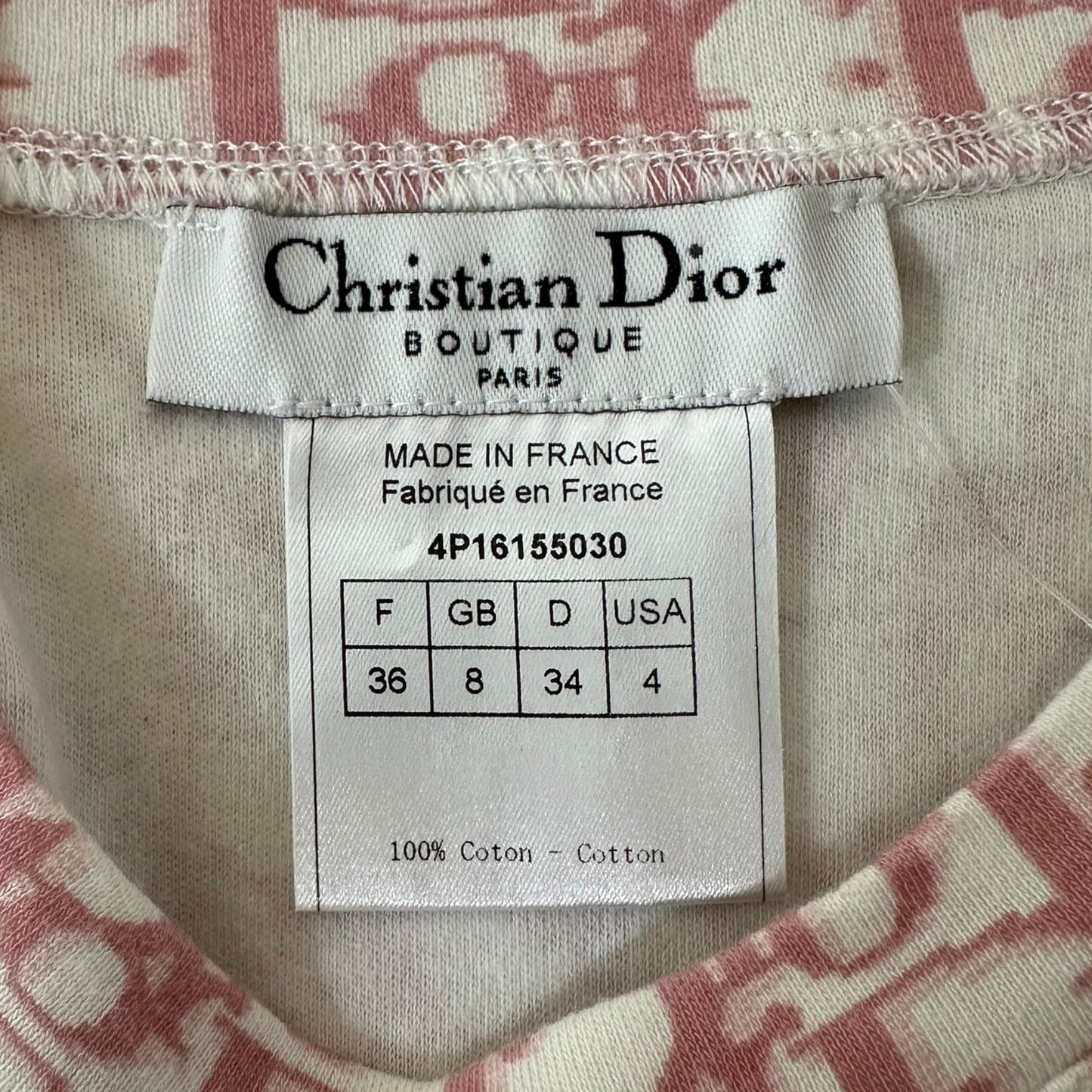 Christian Dior S/S 2004 Pink Trotter Moogram Tank Top