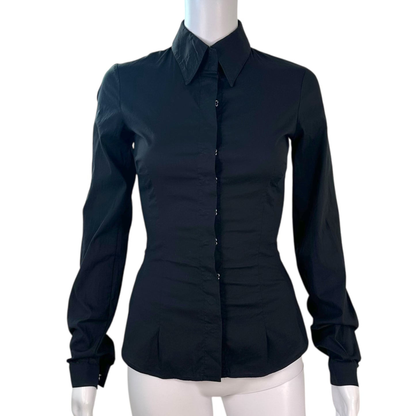 D&G Dolce & Gabbana Black Hook & Eye Blouse
