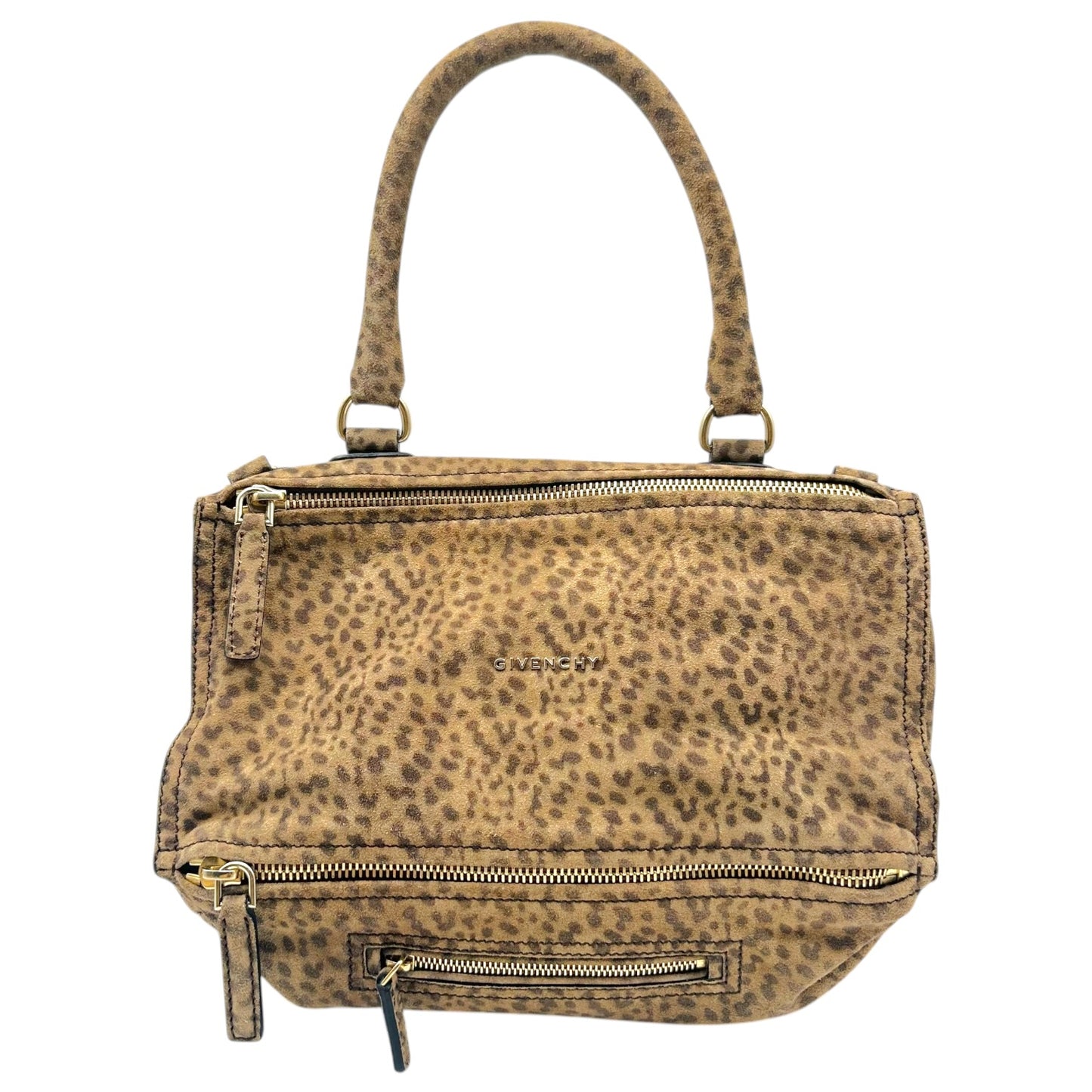 Givenchy Leopard Print Suede Pandora 2-Way Bag