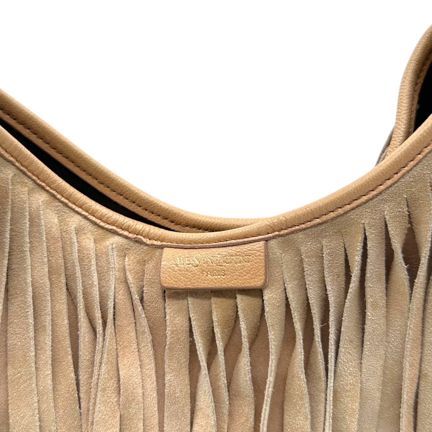 Yves Saint Laurent Rive Gauche by Tom Ford Tan Suede Fringe Shoulder Bag