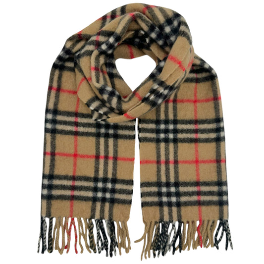 Burberry Tan Plaid Cashmere Scarf - Outfit Repeater
