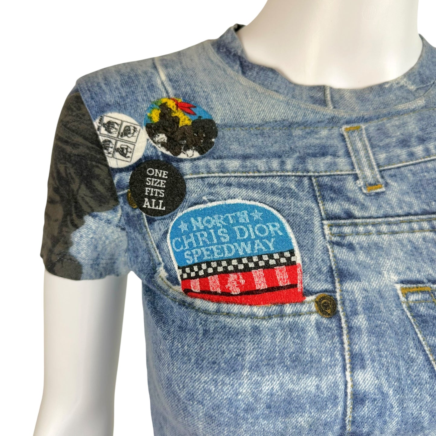Christian Dior Denim Graphic T-Shirt Short Sleeve S
