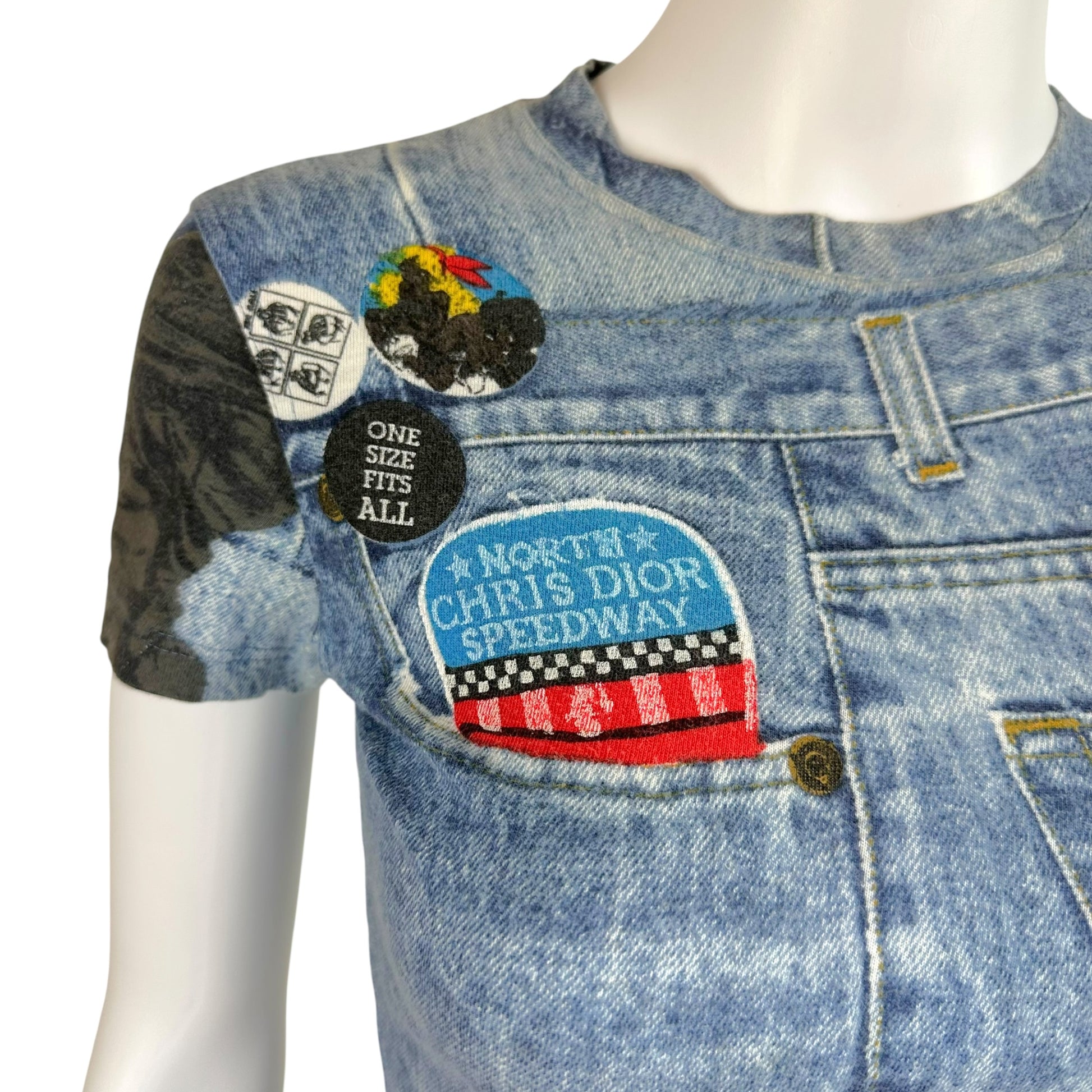 Christian Dior Denim Graphic T-Shirt Short Sleeve S