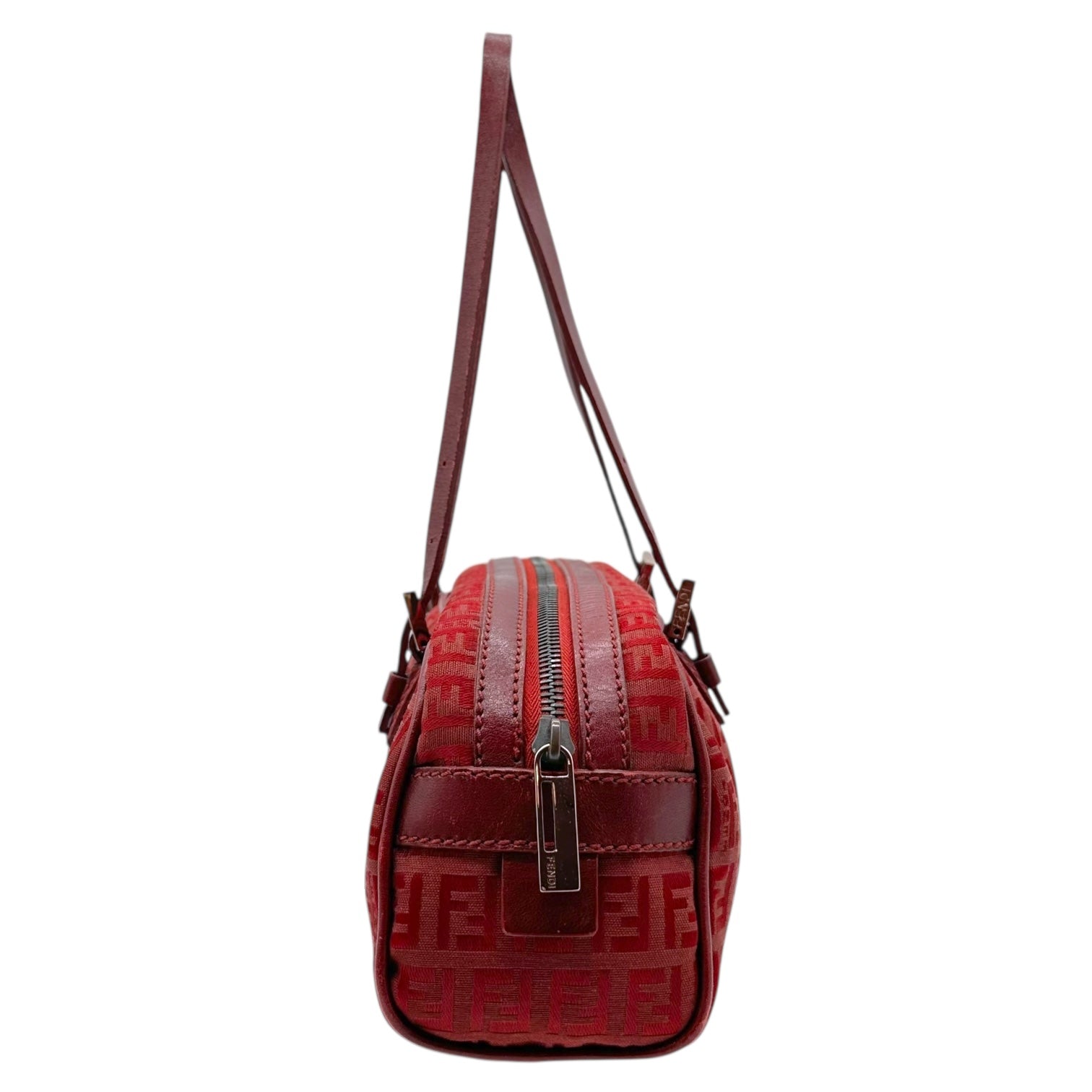 Fendi Red Zucchino Monogram East West Shoulder Bag - Outfit Repeater