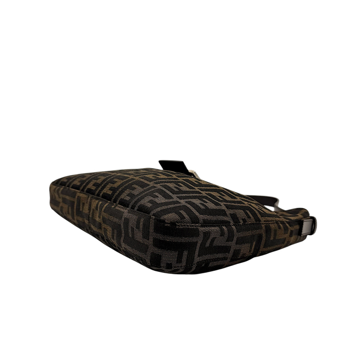 Fendi Brown Zucca Monogram Shoulder Baguette Bag