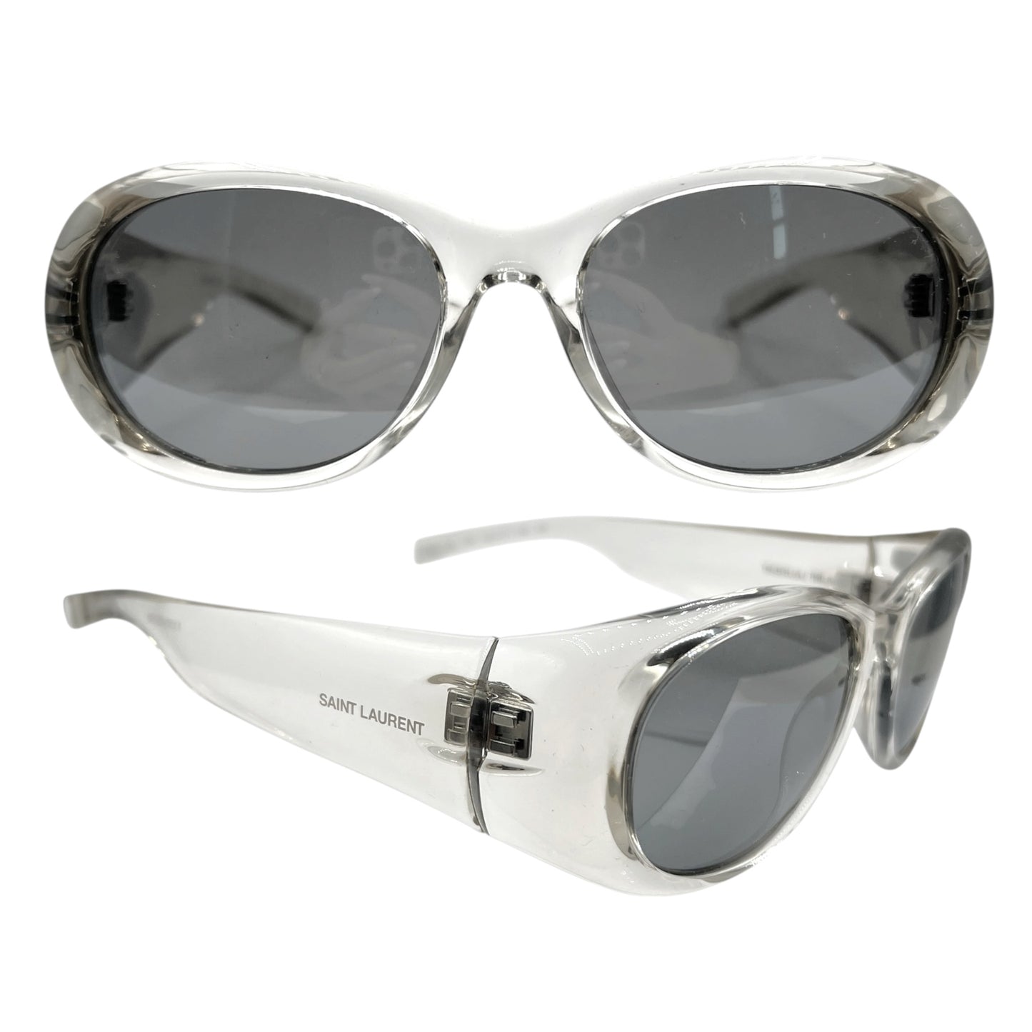 Saint Laurent Paris Clear Oval Sunglasses w/ Case