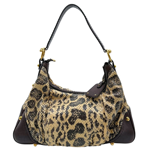 Gucci Brown & Cream Python Shoulder Bag NEW